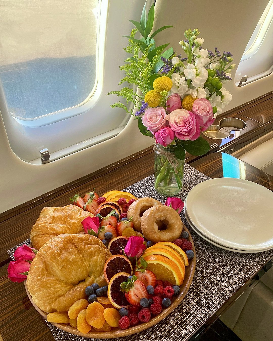 Fine Dining in a Private Aircraft