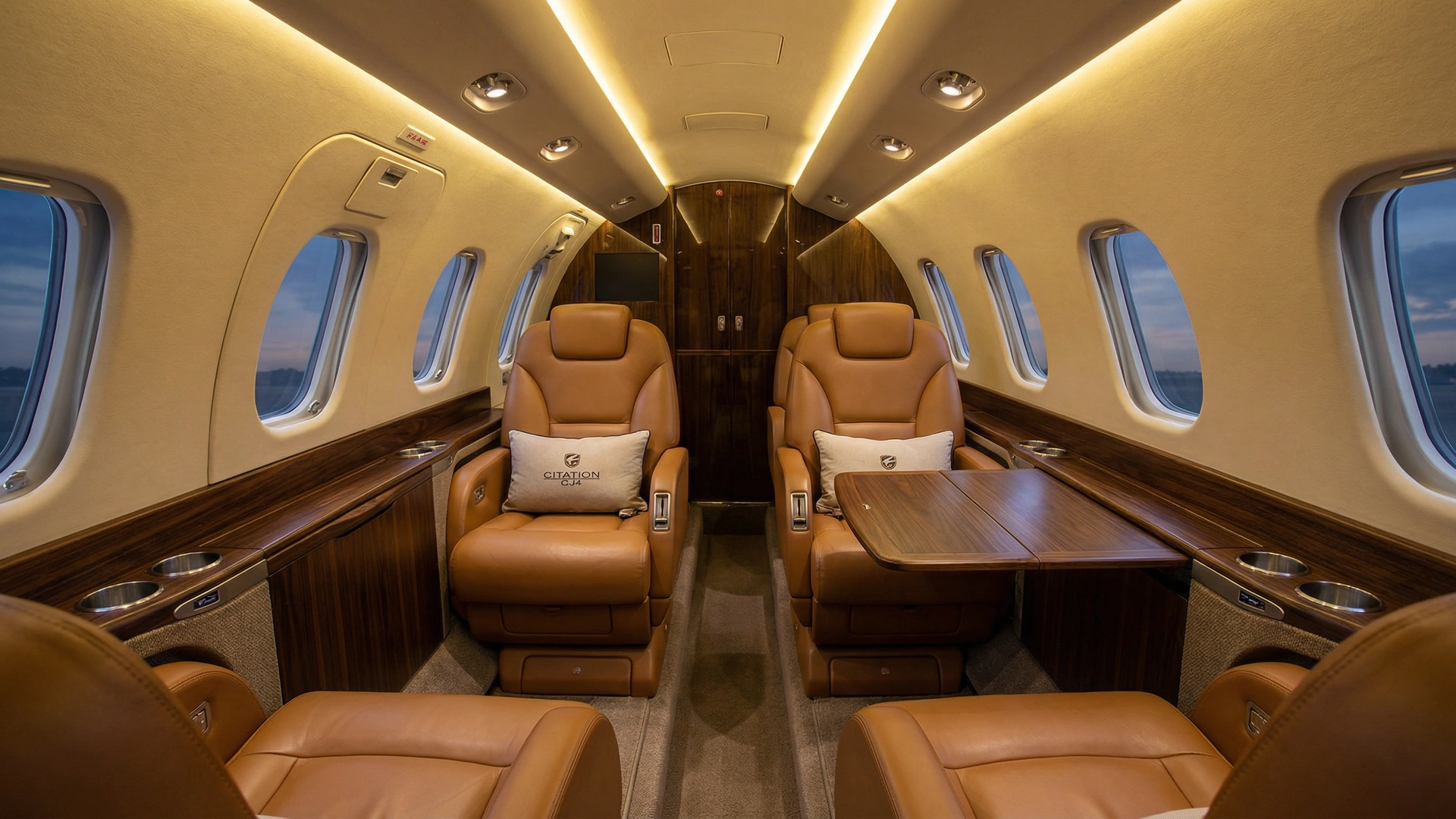 Citation CJ4 Gen2 luxury cabin interior with executive seating
