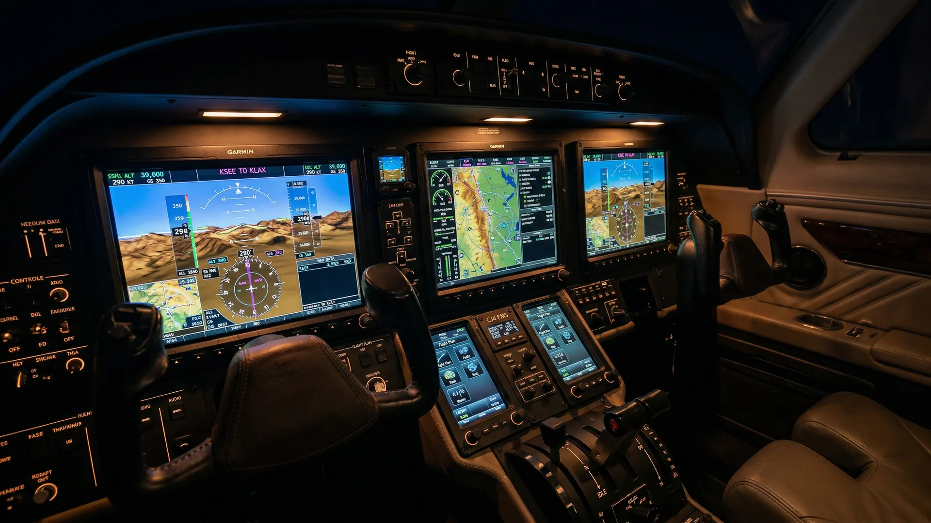 Garmin G3000 Prime avionics cockpit suite in the Citation CJ4 Gen3 with touchscreen displays