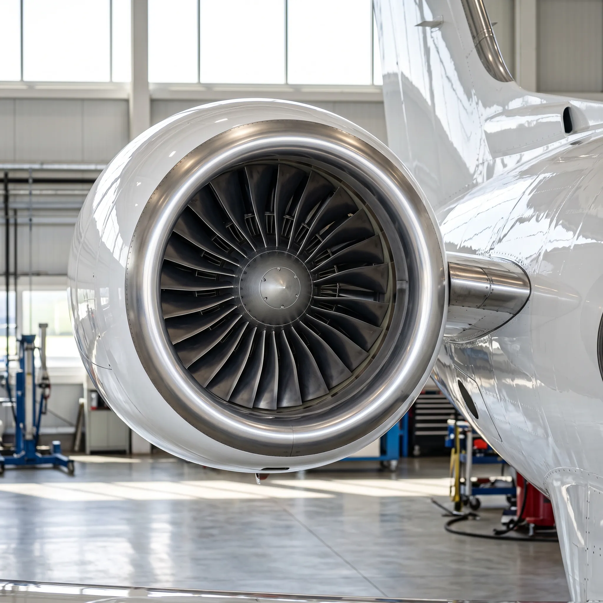 Close-up of Rolls-Royce Pearl 700 engine nacelle on a Gulfstream G800