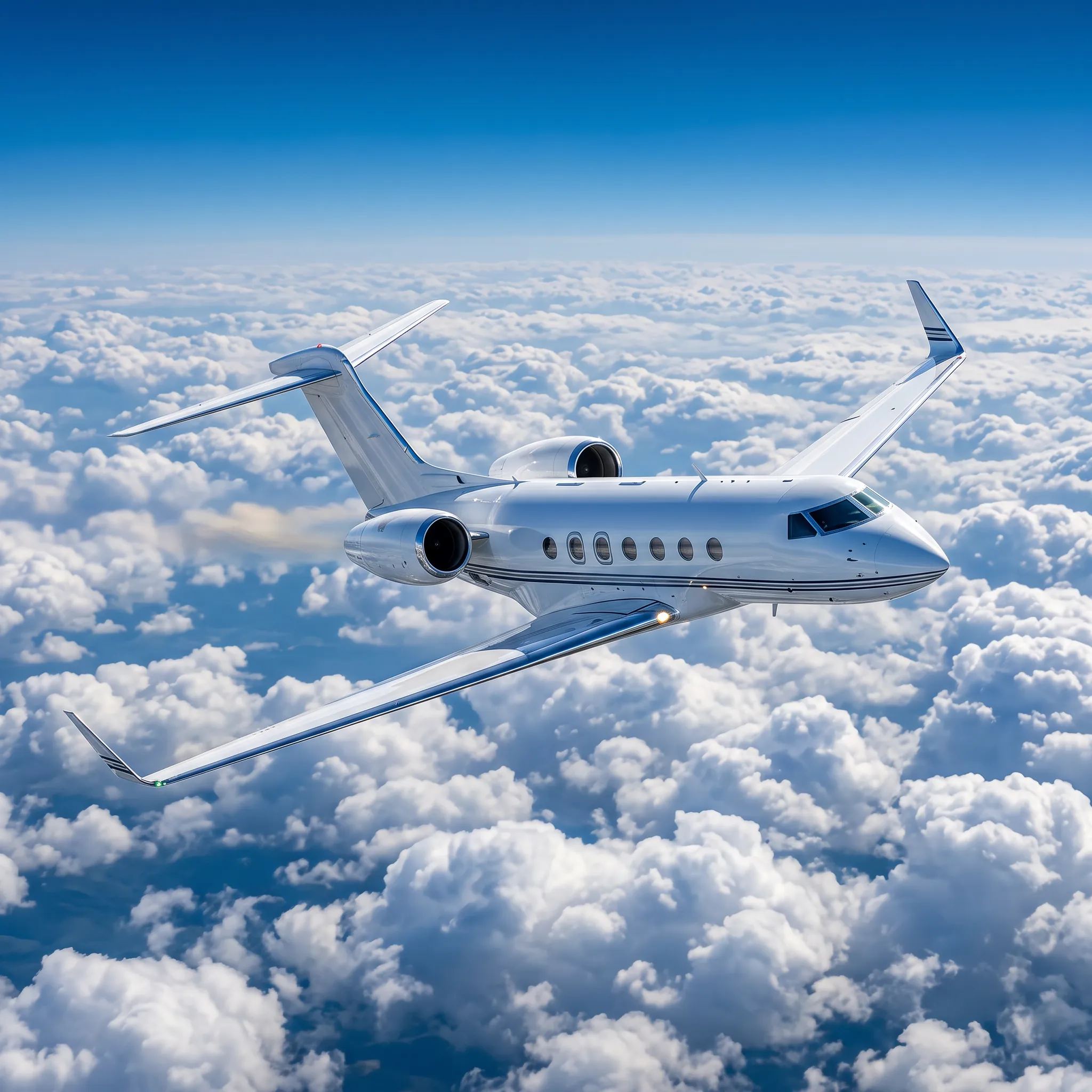 Private jet flying above clouds symbolizing the growth of fractional ownership
